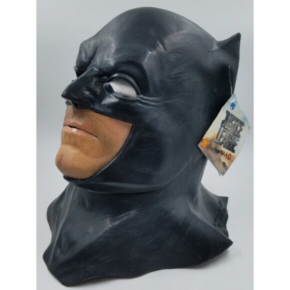 Batman Latex Adult Cowl Mask DC Comics Justice League Rubies II Mask Illusions - Picture 1 of 16